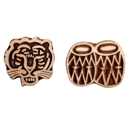 Set of 2 Piece New Mix Wooden Printing Block